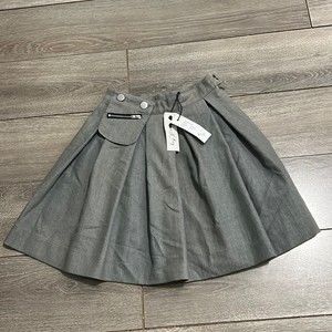NWT Miss L Ray London Grey Denim Pin-tucked Full Skirt With Pocket